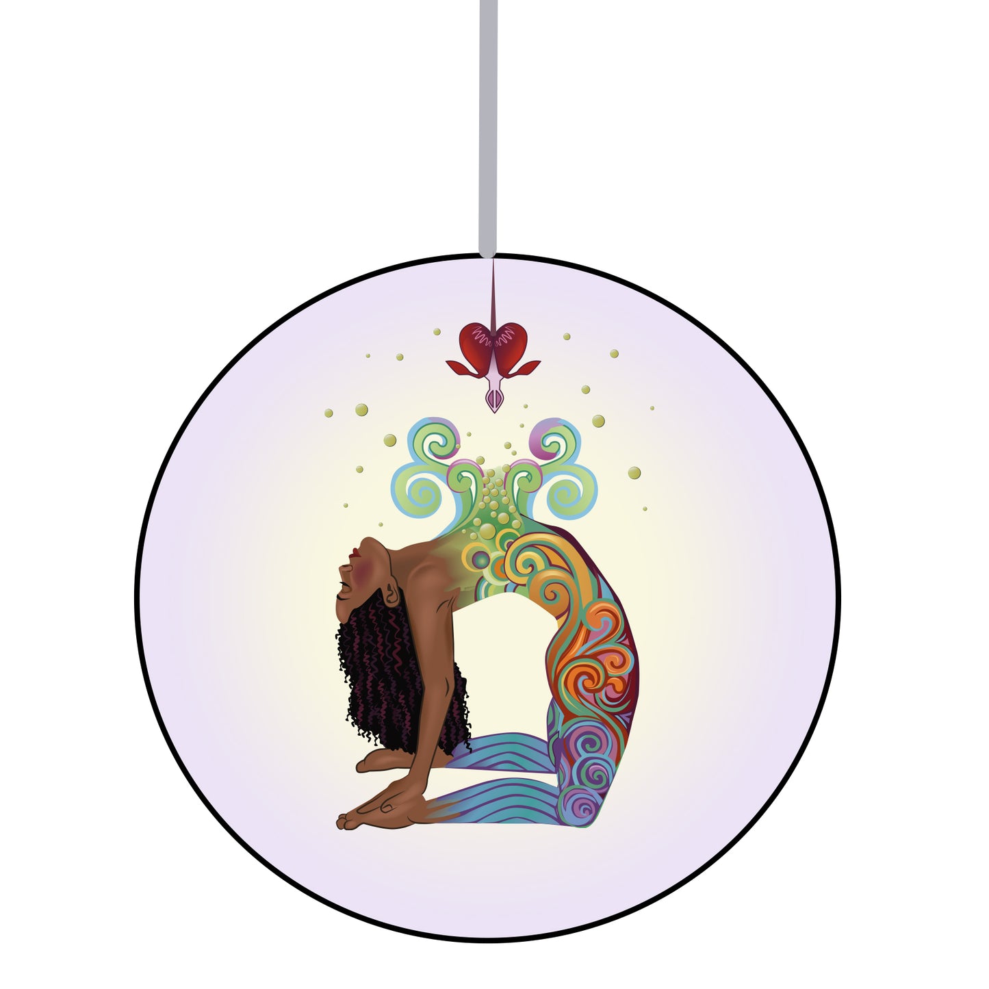 Rainbow Goddess Girl Acrylic Ornament {DARK SKIN TONE}