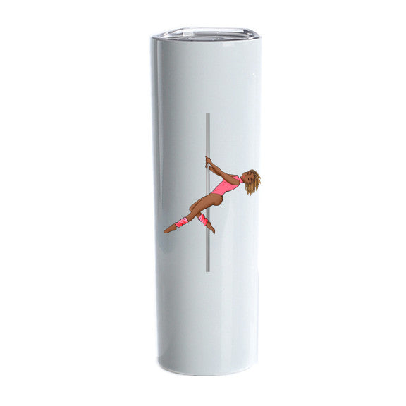 Personalized Custom Pole Girl Shimmer/Glitter Drink Tumbler