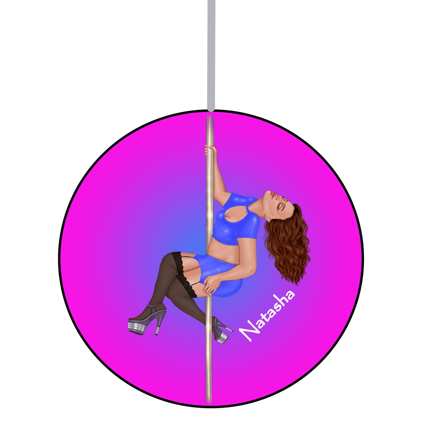 Custom Pole Girl {PLUS SIZE BODY} Acrylic Ornament