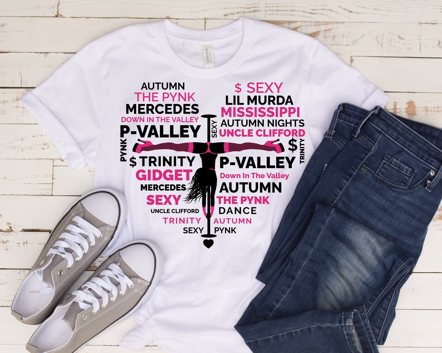 P-Valley Heart With Dancer T-Shirt (ONLINE STORE)