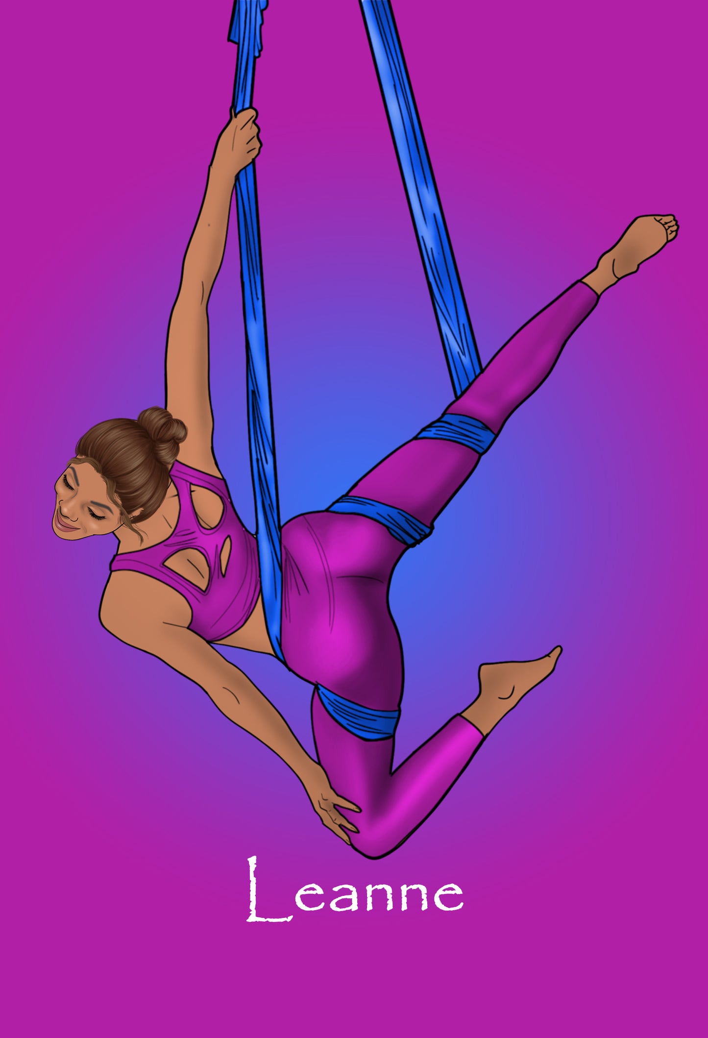 Custom Aerial Silks Girl Glitter Cover Journal/Planner