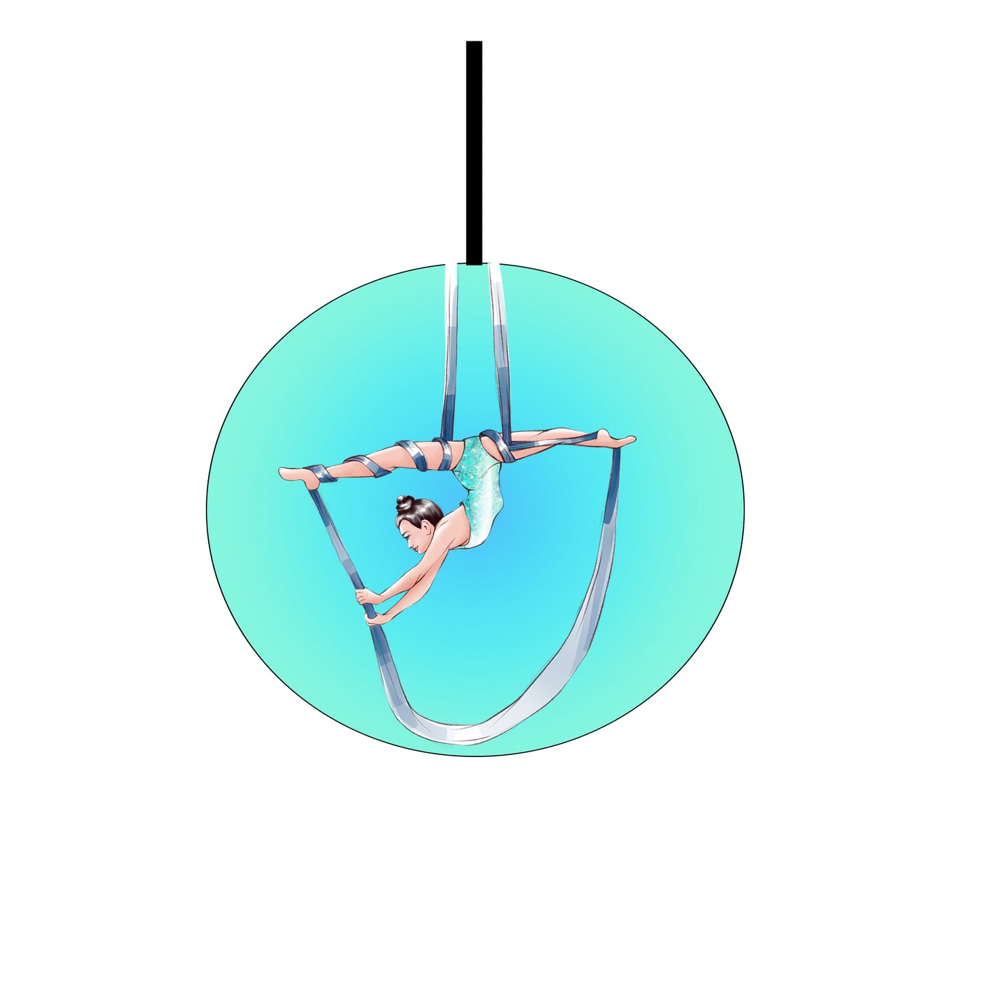 Aerial Silks Girl Acrylic Ornament-Upside Down Split