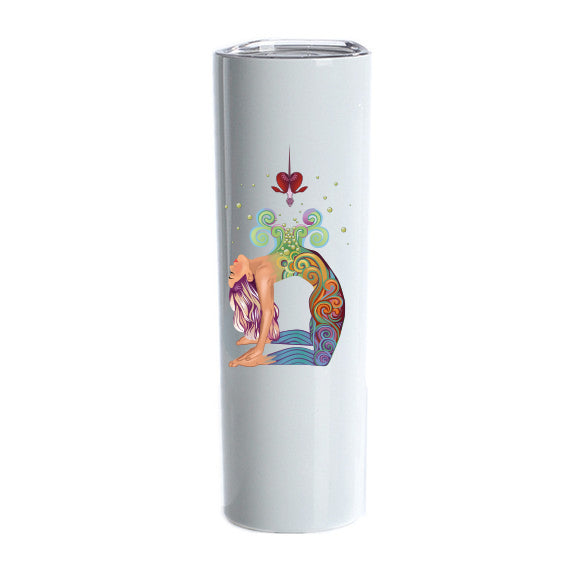 Rainbow Goddess Yoga Girl Glitter Drink Tumbler {Light Skin Tone}