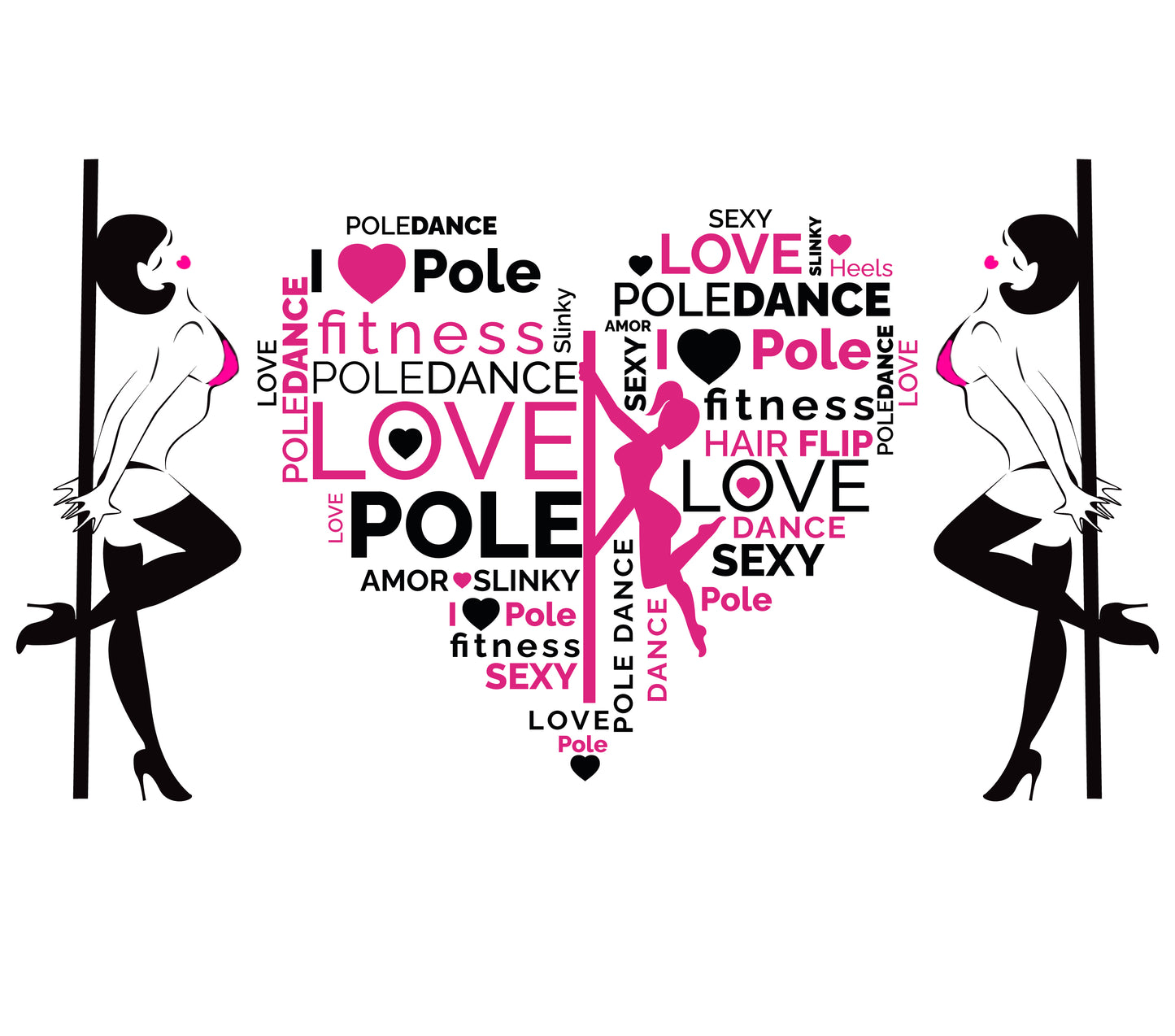 Pole Dance Water Bottle/Tumbler Pole Word Art