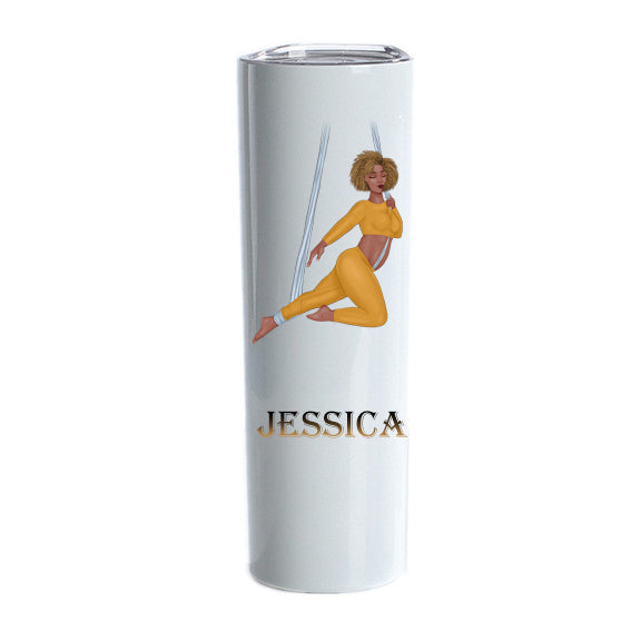 Personalized Custom Aerial Silks Girl {PLUS SIZE BODY}l Glitter Drink Tumbler