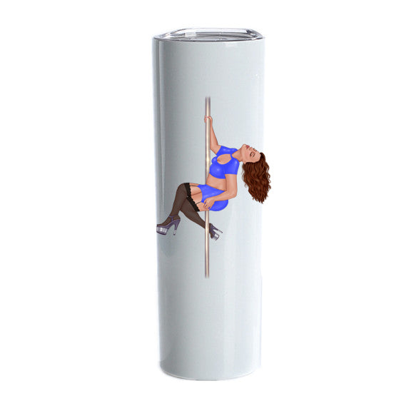 Personalized Custom Pole Girl {PLUS SIZE BODY} Glitter Drink Tumbler