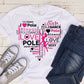 Pole Dance Word Art In A Heart T-Shirt (ONLINE STORE)